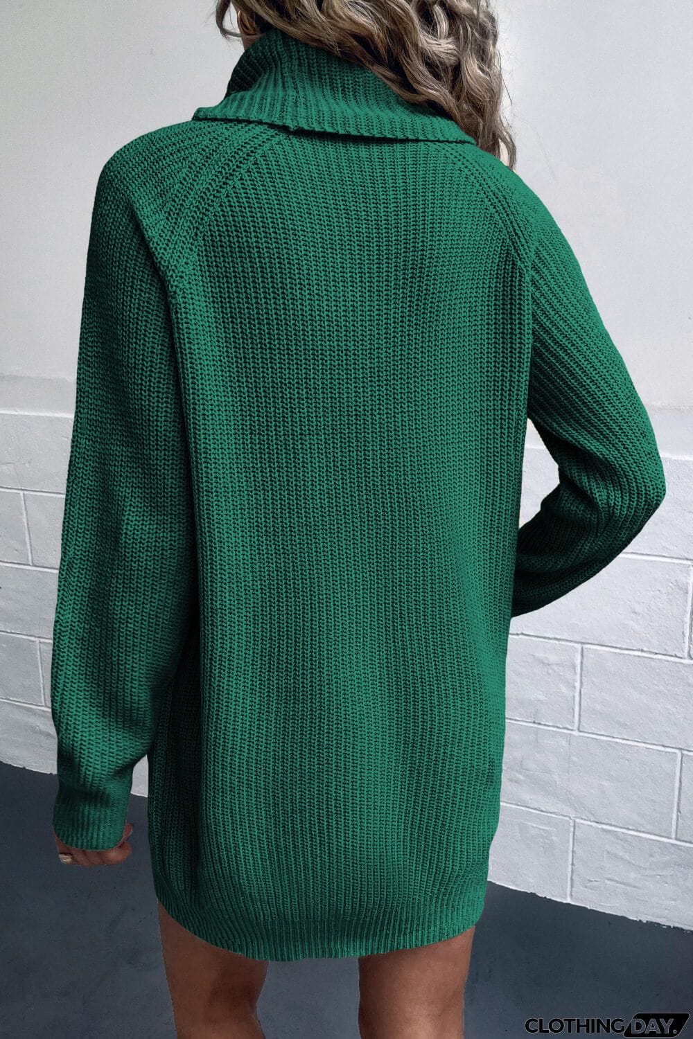 Turtleneck Sweater Dress with Pockets