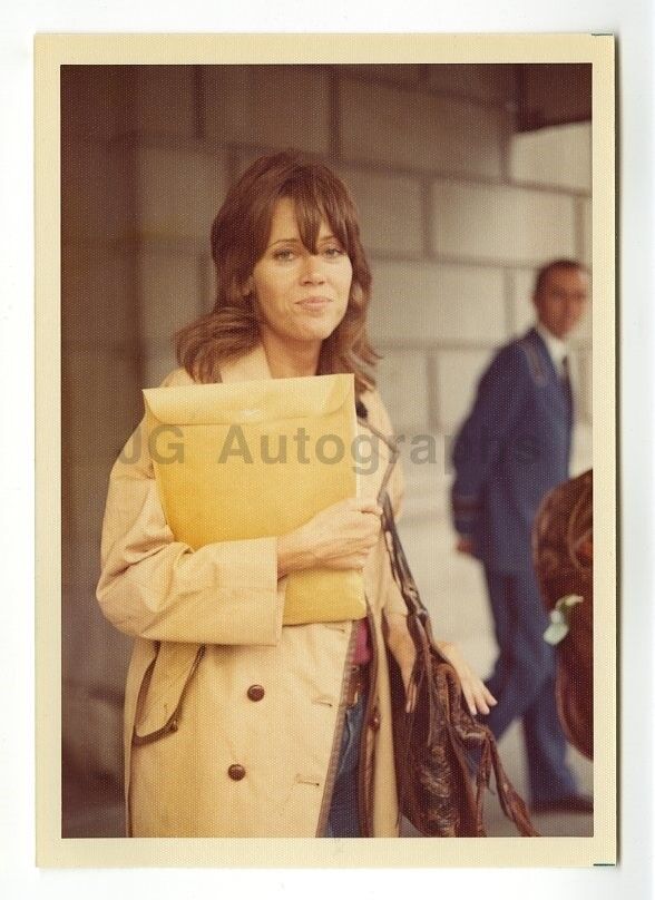 Jane Fonda - Vintage Candid Photo Poster painting by Peter Warrack Previously Unpublished 1970s