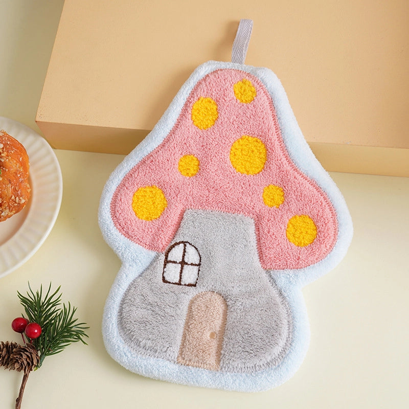 Minimalist Classic Style Mushroom Coral Fleece Towels Towels