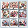 (Multi Style)Happy Old Lady On Swing-Full Embroidery 3 Strands 11CT Stamped Cross Stitch-45*45CM