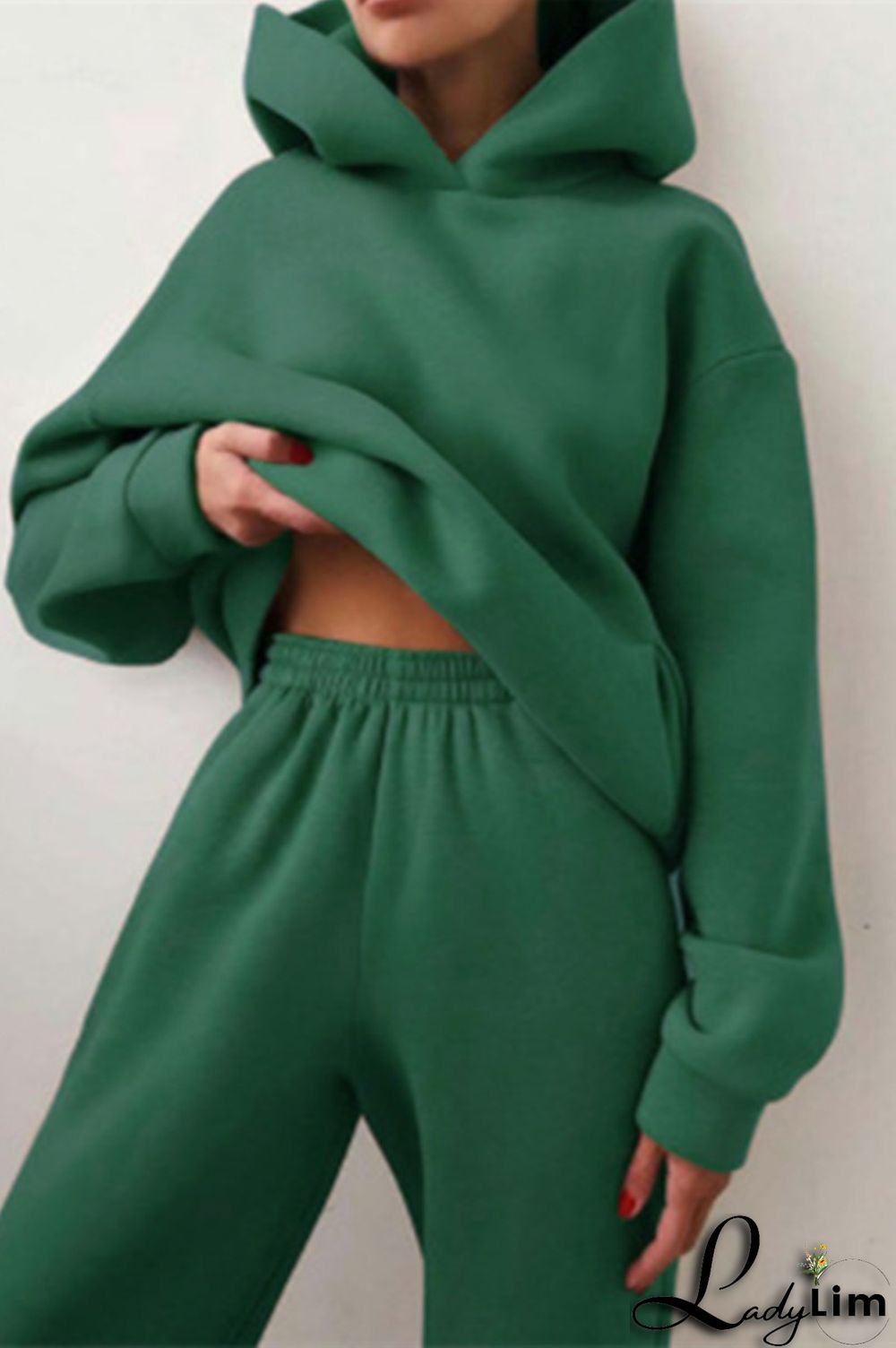 Purple Fashion Casual Solid Basic Hooded Collar Long Sleeve Two Pieces