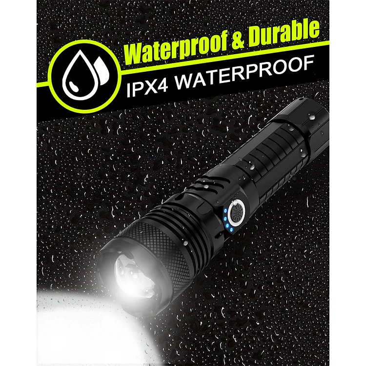 USB Rechargeable Bike Light Set - 1500 Lumens Front Light & Tail Light, 6+4 Modes, IPX4 Waterproof, Power Display