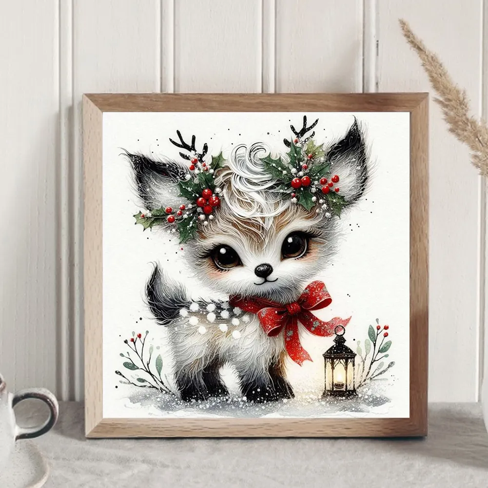 Diamond Painting - Full Round Drill - Winter Deer(Canvas|30*30cm)
