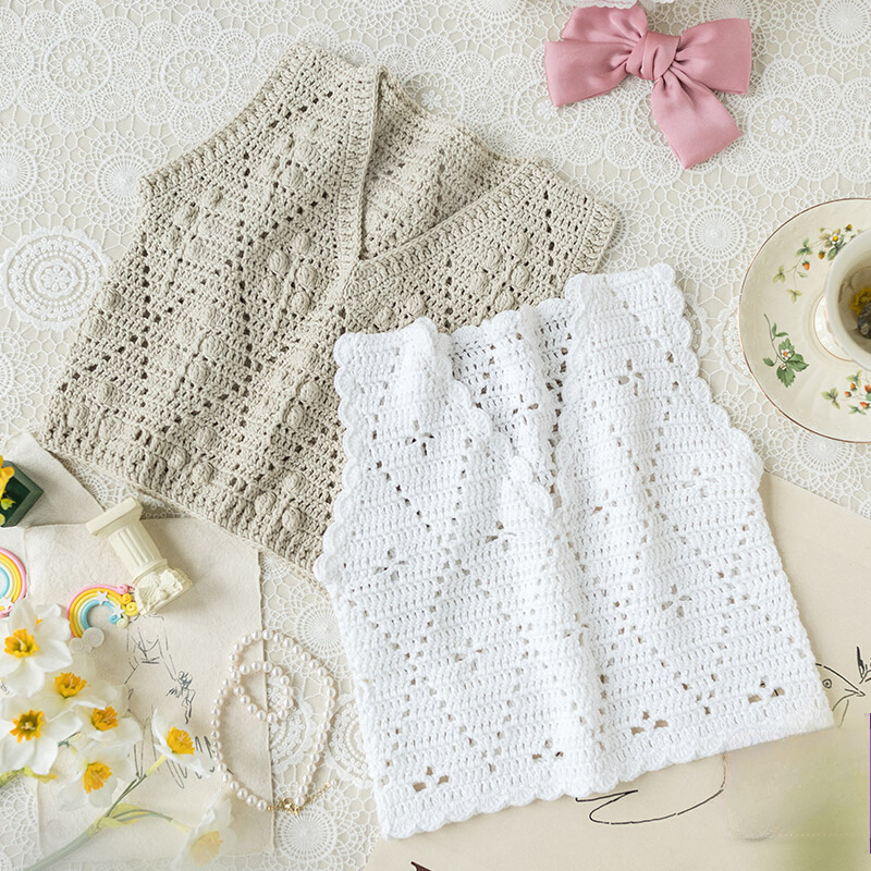  Handmade Diamond Vest DIY Crochet Kit – Cozy Cotton Yarn Craft