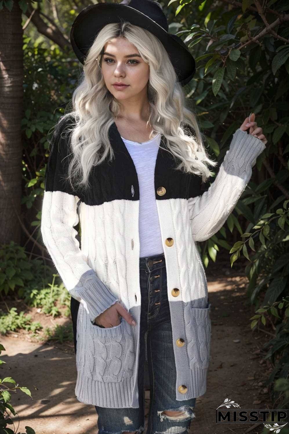 cozy cable knit button front long sleeve cardigan