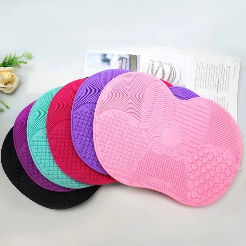 Silicone Apple Scrubbing Pad With Suction Cup Silicone Makeup Brush Cleaning Pad Portable Washing Tool Large Number Of In Stock
