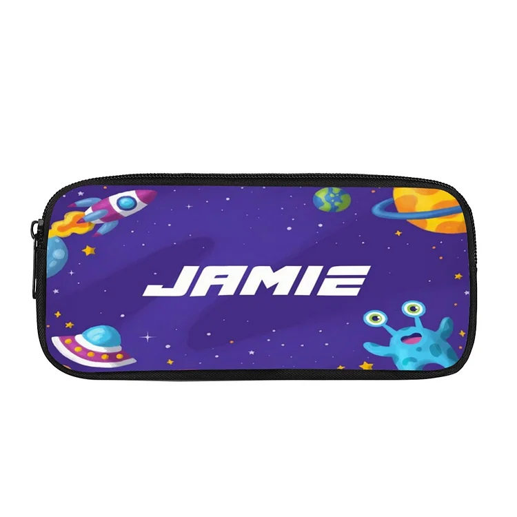 Personalized Outer Space Pencil Case, Customized Name Pen Case For Kids, Back To School Gift