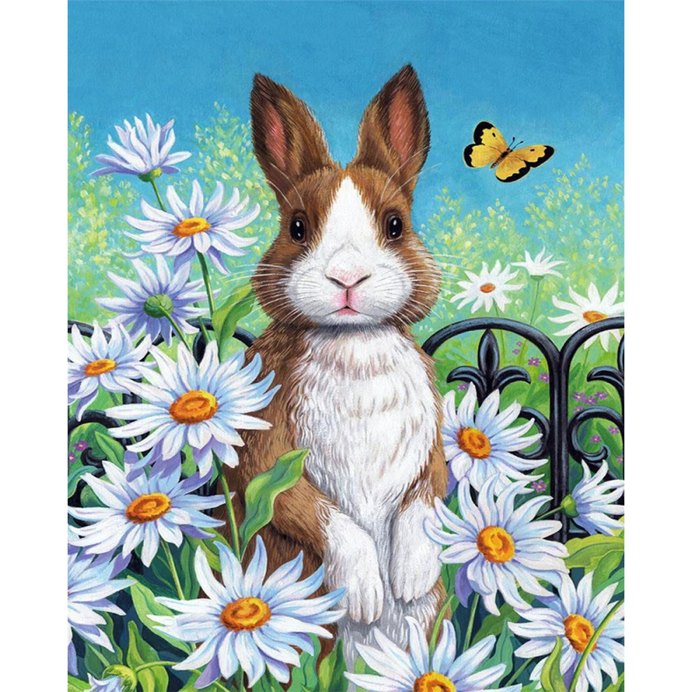 

30*40CM-Round Drill Diamond Painting-Daisy Rabbit, 501 Original