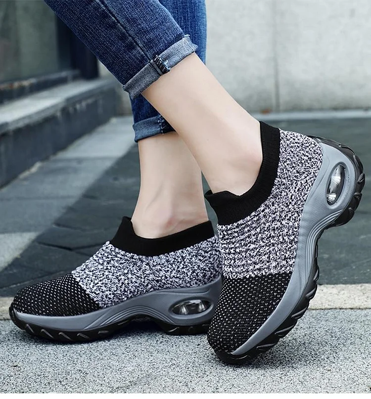 Women's Slip On Air Cushion Breathable Sneakers Mesh Platform Running Shoes shopify Stunahome.com