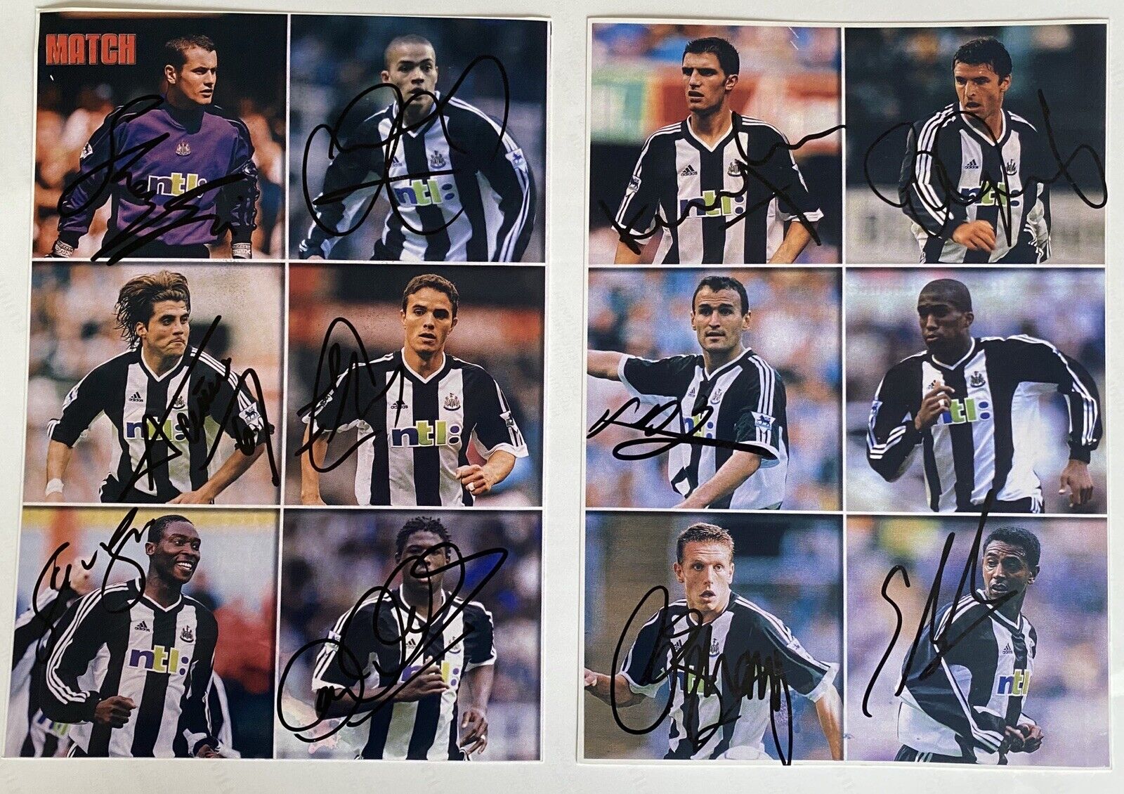 X18 Hand Signed Newcastle United Magazine Photo Poster paintings Inc Speed, Robert, Given