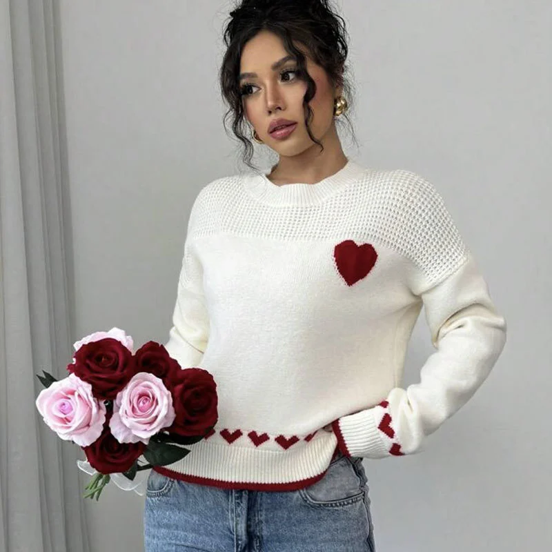 Athvotar Athvotar And Winter New Pure Couple Love Sweater Women Loose Collar Knitted Shirt