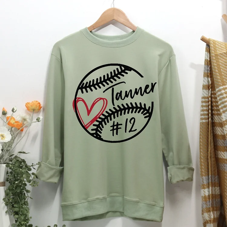 Custom name and Custom numbers baseball Women Casual Sweatshirt-Annaletters