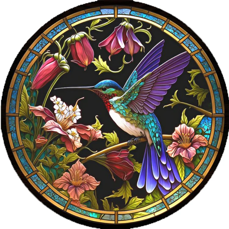 Stained Glass Bird - Paint By Numbers(40*40cm)