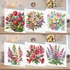 6pcs DIY Blossom Diamond Art Greeting Cards 5D Rhinestone Arts Birthday Card