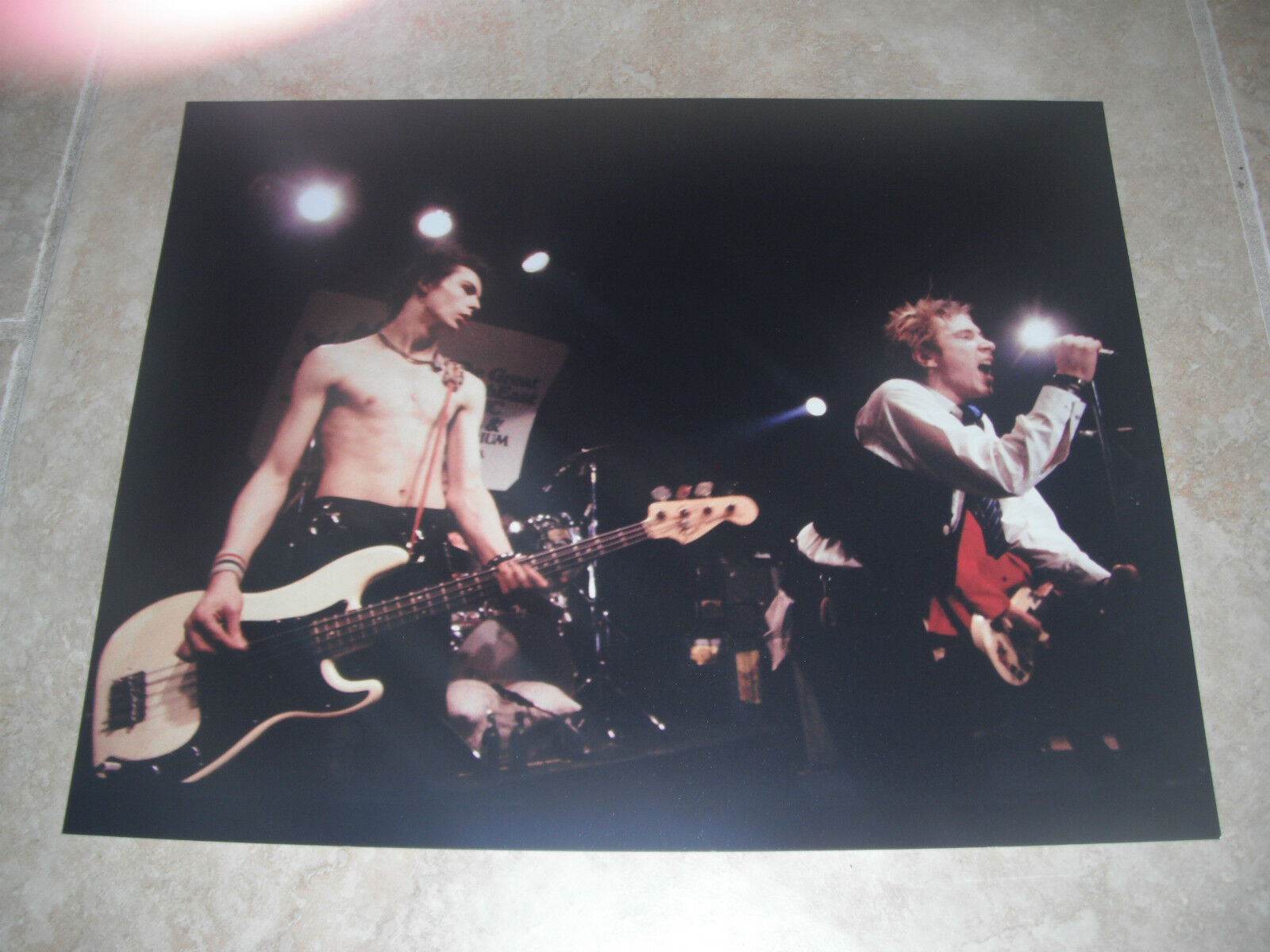 Johnny Rotten Sid Vicious Sex Pistols Live Color 11x14 Promo Photo Poster painting