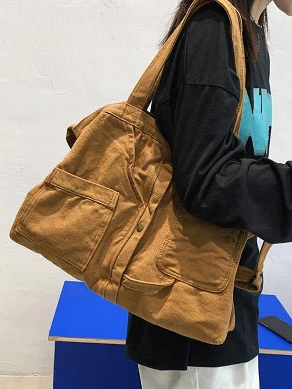 Brownm Vintage Wash Large Shoulder Bag