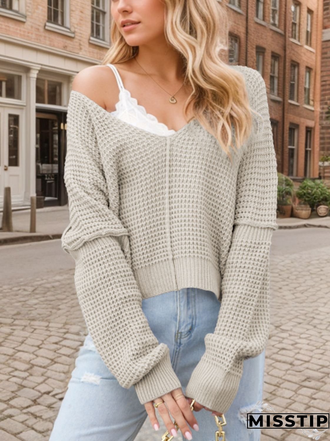 V-Neck Long Sleeve Sweater