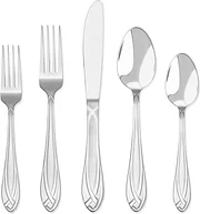 Luckyjetdeal Lace Frosted Flatware Set, Service for 8, Metallic Tableware Disposable Kitchenware Table Decoration & Accessories