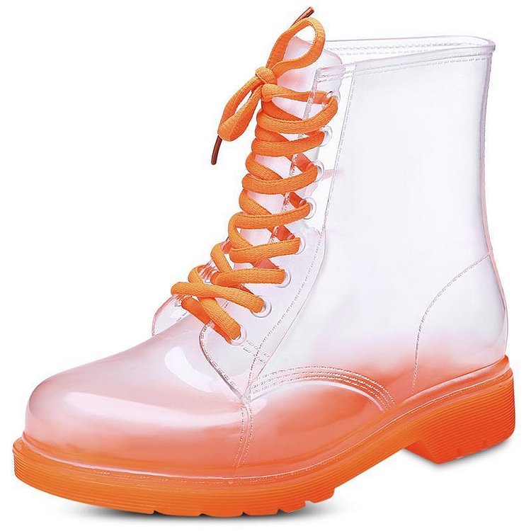 clear flat boots