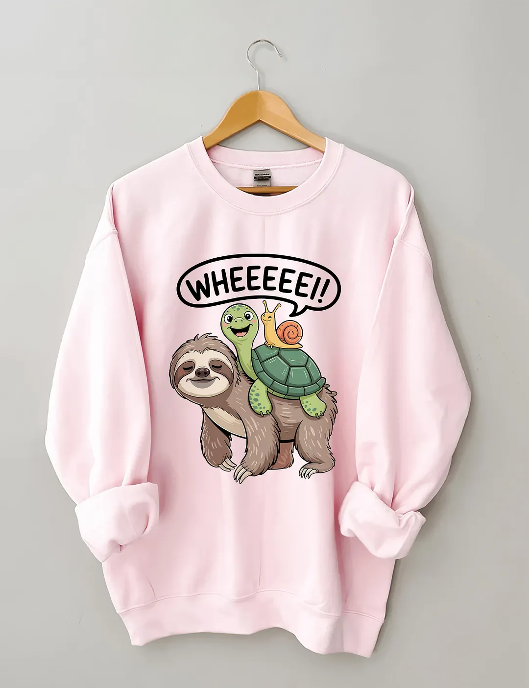 Wheeeee Sloth Turtle Snail Sweatshirt