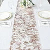 108" Metallic Blush / Rose Gold Foil Thin Mesh Polyester Table Runner - 25GSM