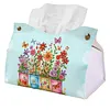 Butterfly Garden DIY PULeather Diamond Painting Tissue Box for Adults Beginners Large Size Diamond Art Paper Storage Holder for Living Room Bathroom Table Decor