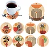 8Pcs Diamond Painting Wooden Artistic Style Coaster Diamond Art Kit w/ Holder No-Slip Decor