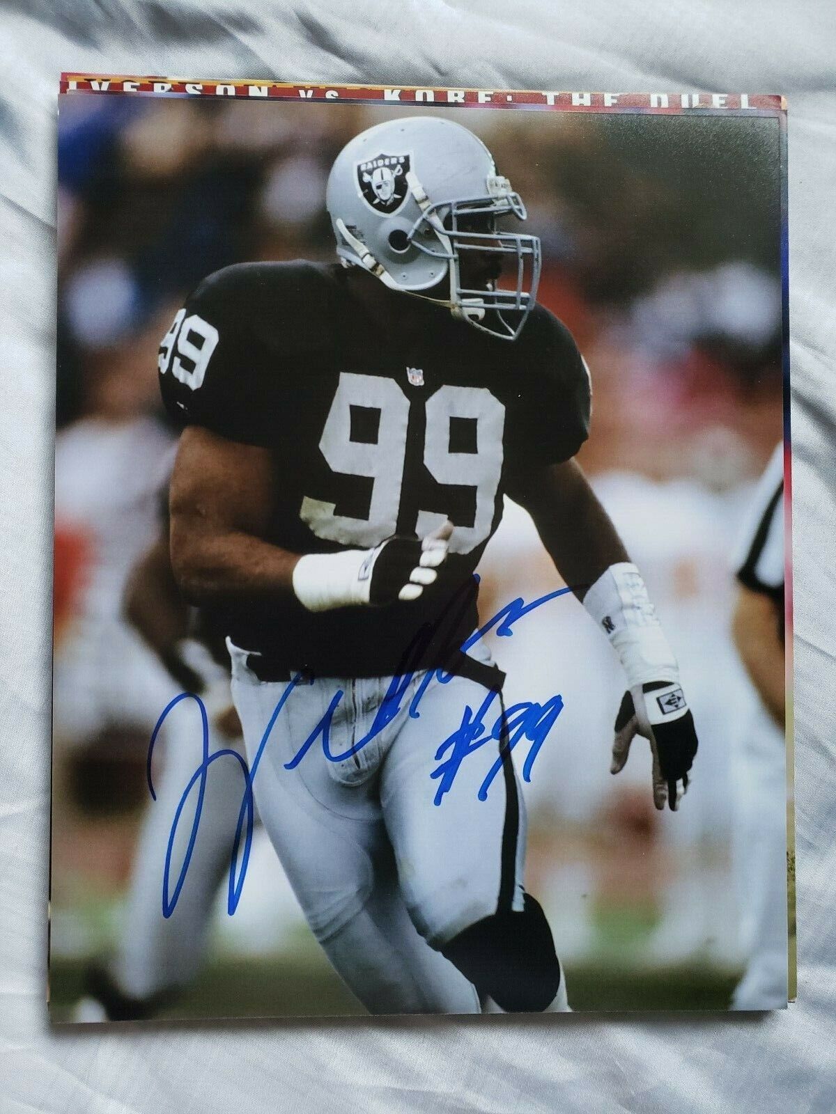 WINSTON MOSS LOS ANGELES RAIDERS SIGNED AUTOGRAPHED 8X10 Photo Poster painting COA OAKLAND