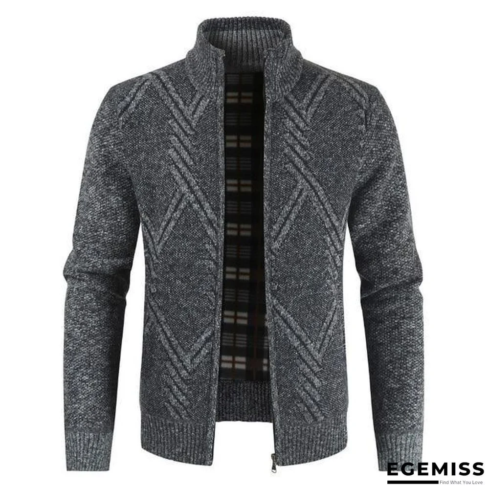 Autumn Winter Mens Sweater Casual Stand Collar Thick Cardigan Men Fashion Warm Sweater Coats | EGEMISS