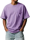 Men's Loose Round Neck Pocket T-shirt
