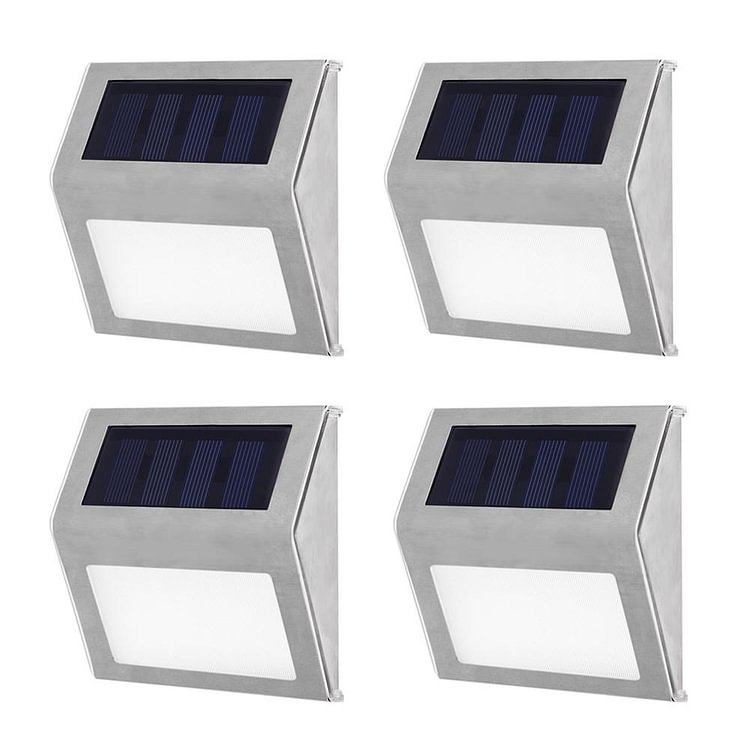 Stainless Steel 3LED Solar Stair Lights Outdoor Courtyard Pathway Lamps
