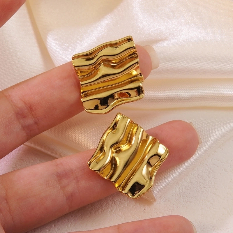 1 Pair Artistic Square Waves Rubik’S Cube 304 Stainless Steel Ear Studs