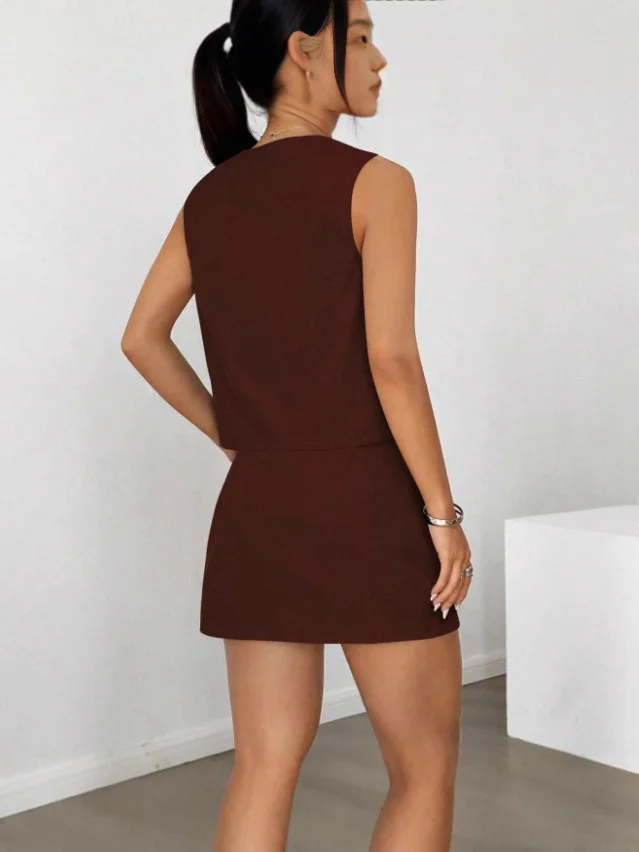 Nigikala Nigikala Women's Short Vest Skirt Summer Sleeveless Suit