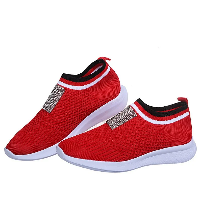 Women's Vulcanized Shoes Casual Mesh Breathable Ladies Sneakers Running Shoes Female Spring Summer Comfortable Footwear 2021 New
