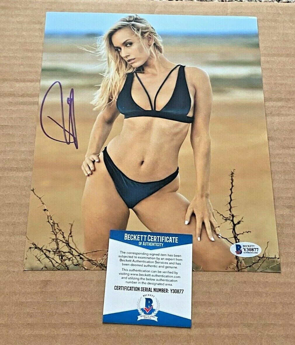 PAIGE SPIRANAC SIGNED SEXY 8X10 Photo Poster painting BECKETT CERTIFIED LPGA GOLF #4