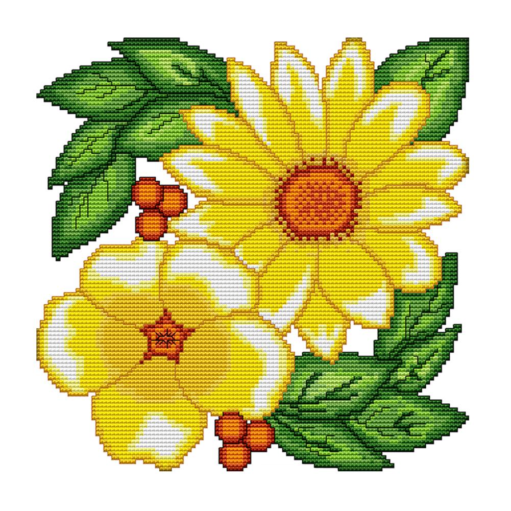 

Flower - 14CT Stamped Cross Stitch - 27x27cm, 501 Original