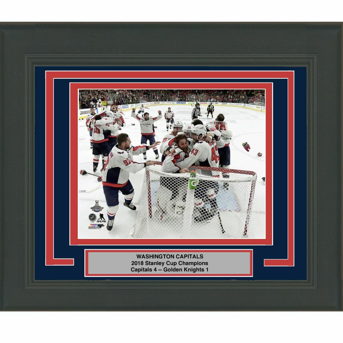 Framed WASHINGTON CAPITALS Team 2018 Stanley Cup Champions 8x10 Photo Poster painting Matted #3