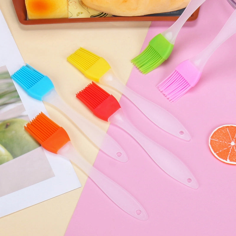 Silicone Oil Brush Small Split Non-lint Barbecue Seasoning Brush High Temperature Baking Oil Brush Plastic Handle Barbecue Brush