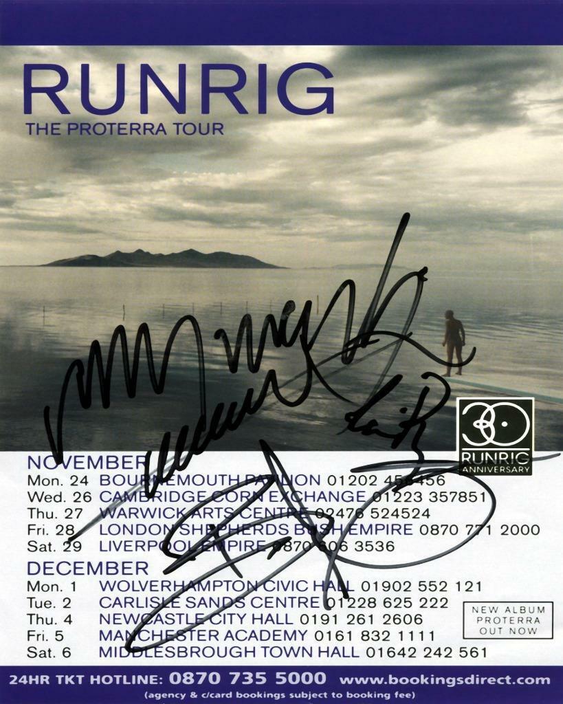 Runrig SIGNED AUTOGRAPHED 10 X 8