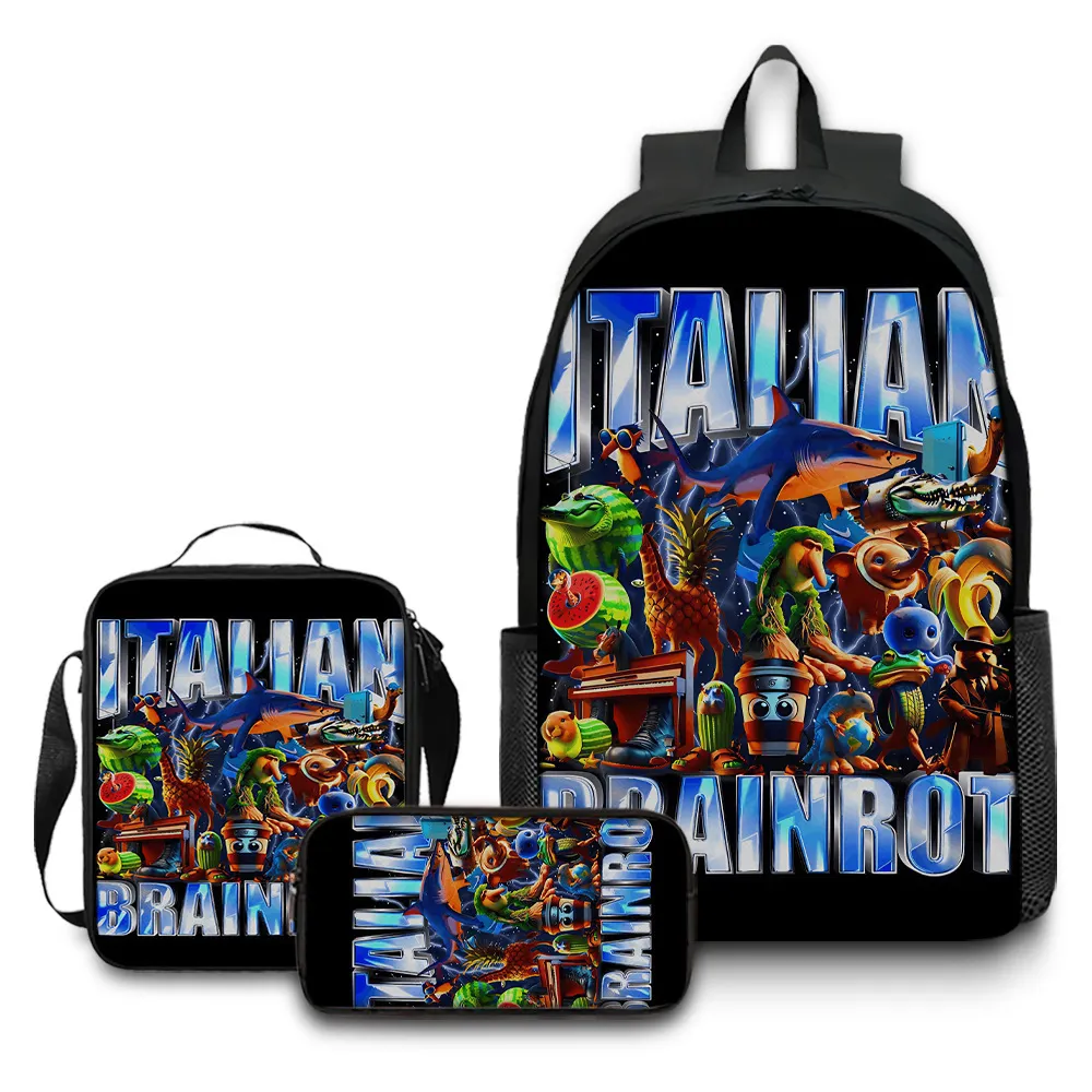 Italian Brainrot Backpack Kids Italian Brainrot Anime School Bag Ideal ...