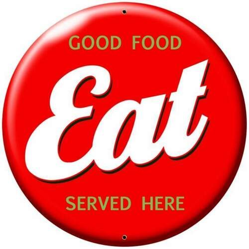 Eat Food- Round Shape Tin Signs/Wooden Signs - 30*30CM