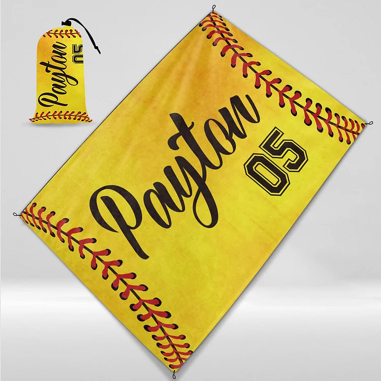 Personalized Softball Outdoor Beach Mat, Picnic Mat|11