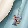 1pc DIY Flower Letter Diamond Painting Double-Sided Keychains