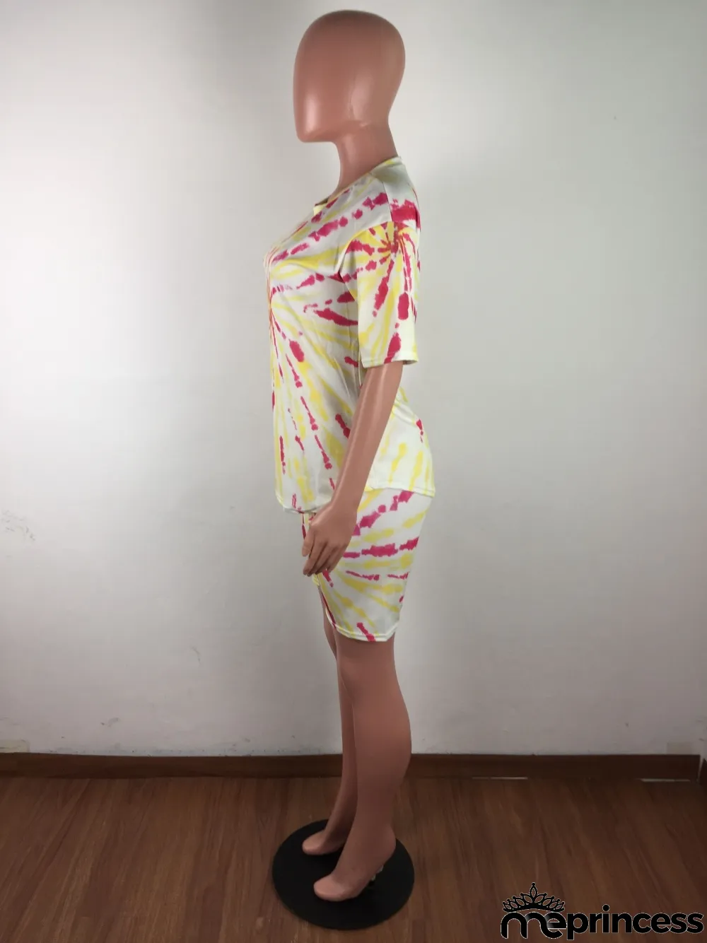 Summer Tie Dye Two Piece Biker Shorts Set