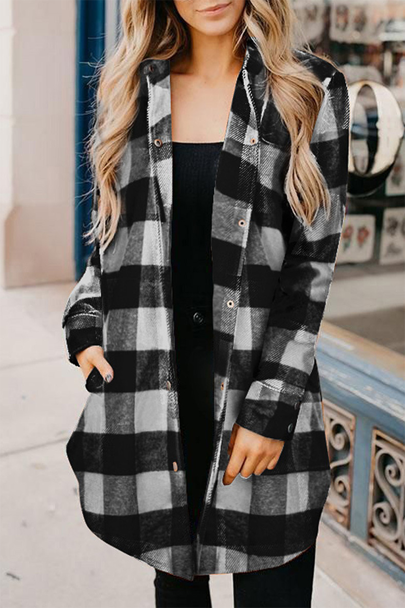Casual Plaid Patchwork Turndown Collar Blouses(6 Colors)