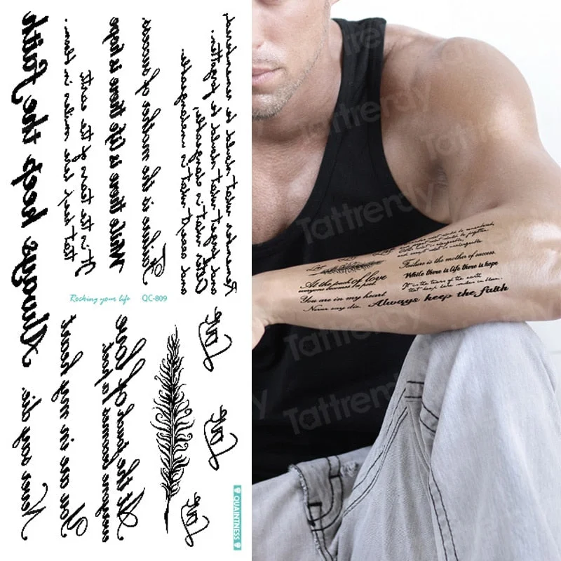 Black Stylish 3D New Man's Half Sleeve Arm Temporary Totem Tattoo Stickers Mechanical Body Art Tatoos for Boys Mens Armband