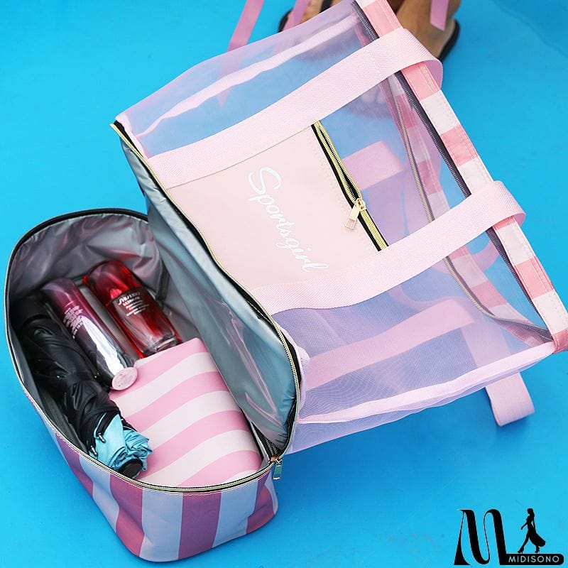 MidiSono - Wet & Dry Separation Waterproof Extra-Large Beach Tote Bag