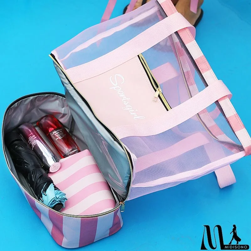 MidiSono - Wet & Dry Separation Waterproof Extra-Large Beach Tote Bag