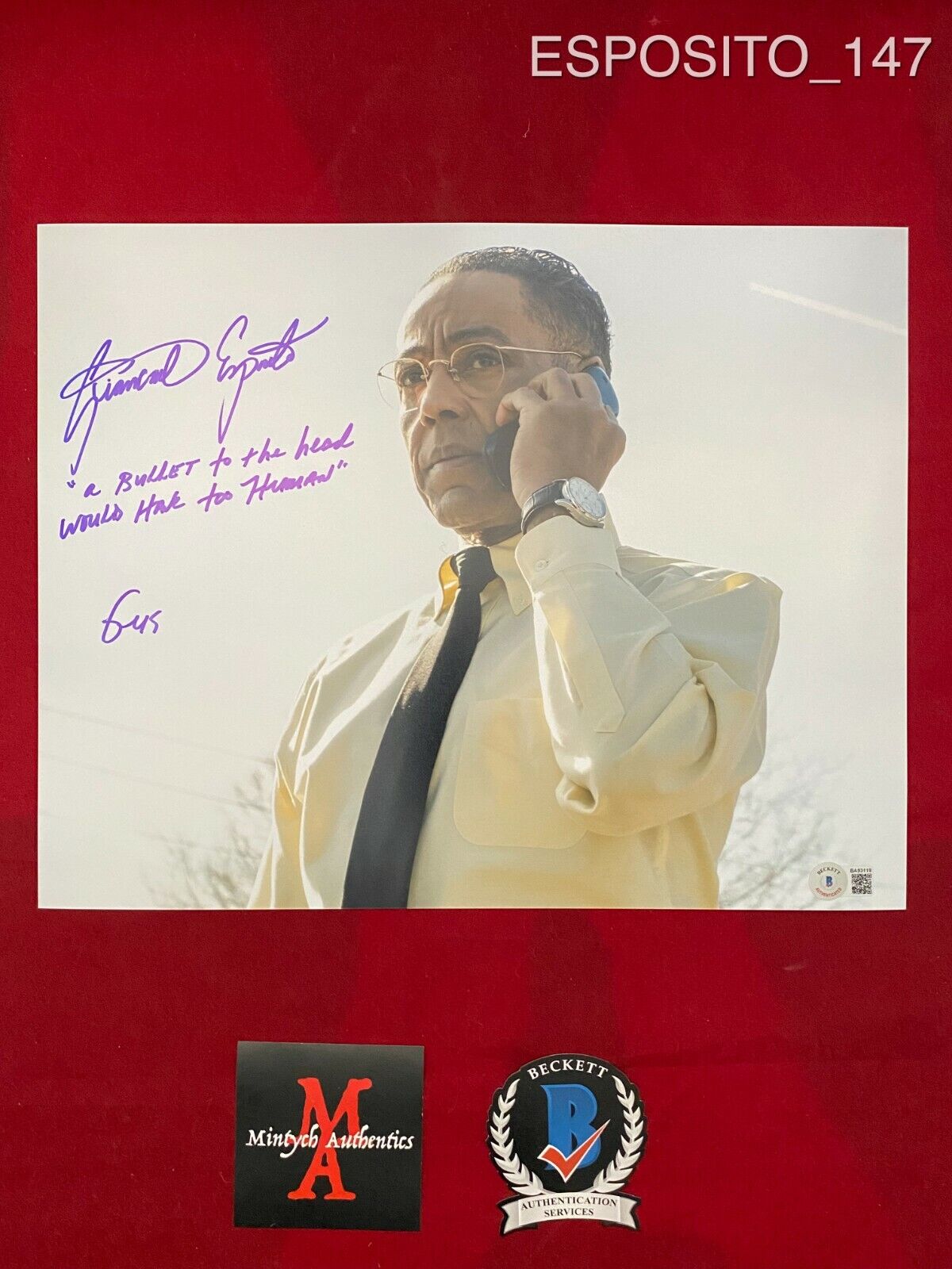 GIANCARLO ESPOSITO AUTOGRAPHED SIGNED 11x14 Photo Poster painting! BREAKING BAD! BECKETT COA!