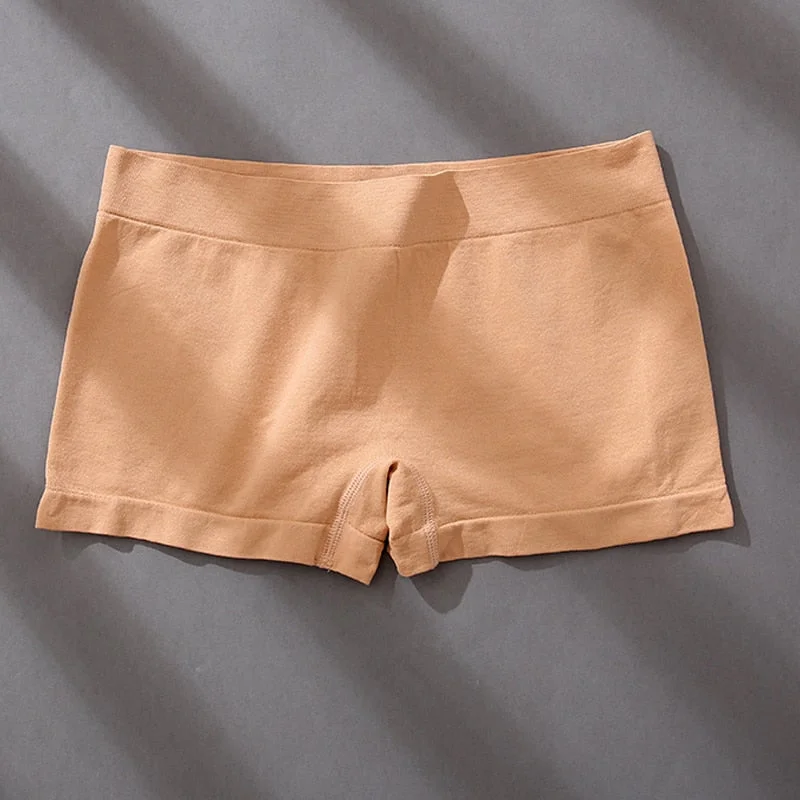 FINETOO Women's Boxer Briefs Summer Safety Short Panties Seamless Anti-glare Ladies Pants Girl Cozy Female Underwear M-XXL